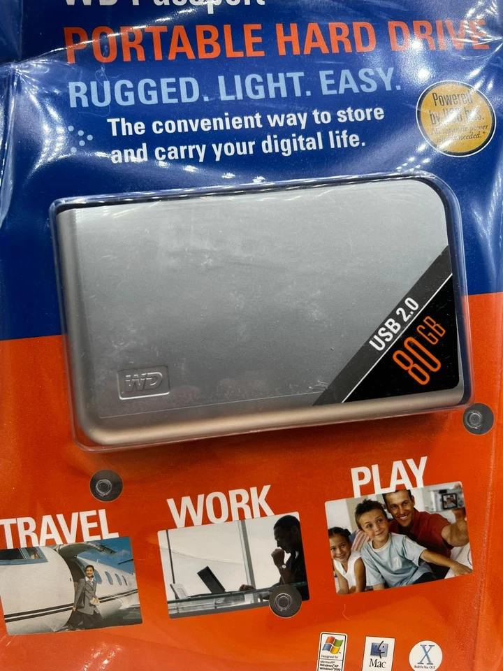 NEW Western Digital WD Passport Portable Hard Drive 80GB USB 2.0 - Image 2 of 4