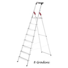 Hailo Scala 8 Gradini Alluminio Doppia Forbice Portautensili Scaletta Da Interno