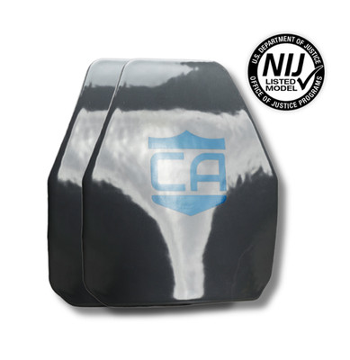 AR550 III+ Multi-Curve Steel Body Armor Plates - Set of Two | Caliber Armor