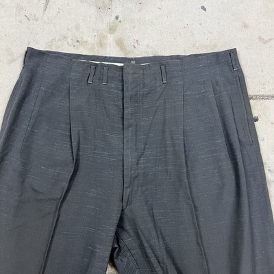 Vintage 50s Atomic Fleck Gabardine Rayon Drop Loop Pants Mens