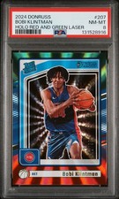 2024 PANINI DONRUSS HOLO RED & GREEN LASER #207 BOBI KLINTMAN 2/99 PSA 8