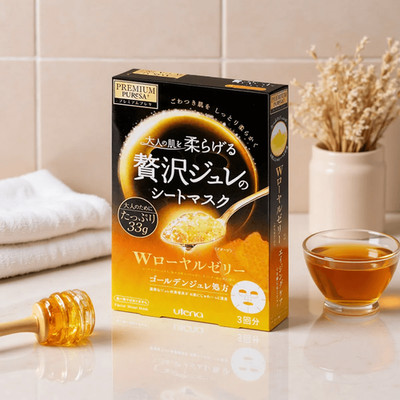UTENA Hydro Gel Face Mask Honey 3pcs - Skin Brightening & Hydration