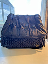 HAPP Brand Levy Convertible Diaper Bag Backpack - Black Quilted Chevron