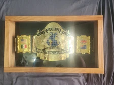 Replica Wrestling Belt Wooden Display Case WWE WWF MMA Boxing Title Shadow Box