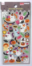 DAISO Halloween Relaxed Life Sticker Sheet Made in Japan Pumpkin Ghost Animal