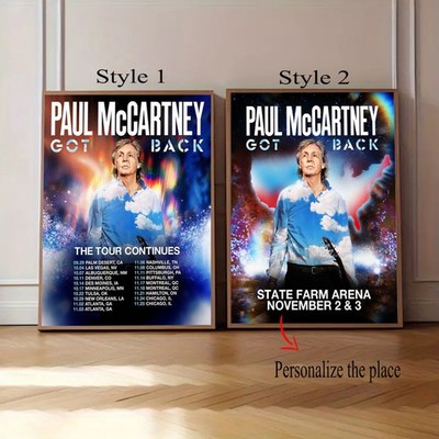 Custom Paul McCartney Got Back Tour 2025 Poster   Personalized Concert Print