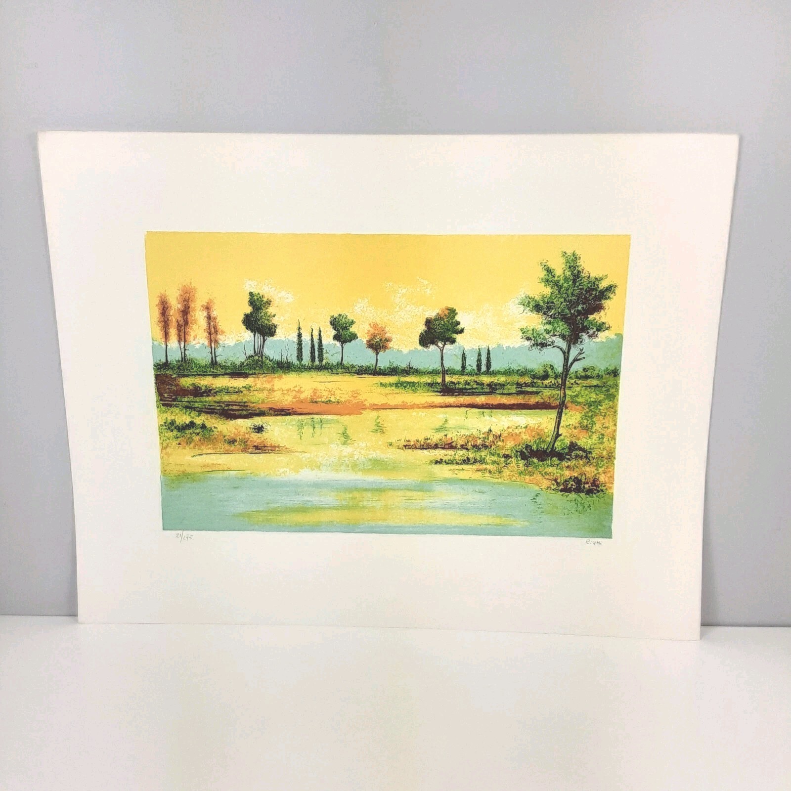Original Watercolor Painting Art Signed 26 x20 Landscape Unframed OOAK