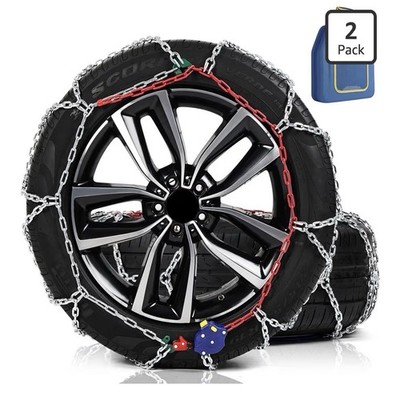 Auto-Tightening Snow Chains, 1-Minute Quick Install Tire Chains for Cars/SUVs...