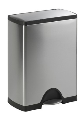 Tritt-Mülleimer Rectangular 50 Liter, Simplehuman, Matt Edelstahl