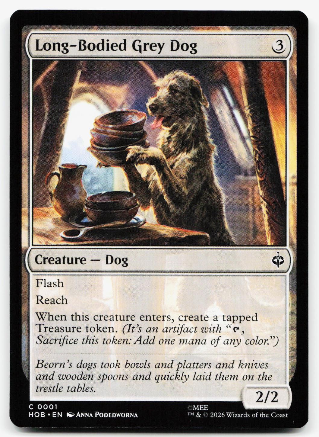 LONG-BODIED GREY DOG 1 C THE HOBBIT NM MTG