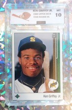1989 Upper Deck - Star Rookie Ken Griffey Jr #1 (RC) Gem 💎 10 Graded Card Iconi