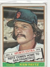 1976 topps traded #158T Ken Reitz GIANTS