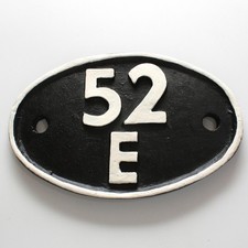 Replica North Eastern Railway NER Shed  Plate 52E Percy Main Approx 7.3" x 4.5"