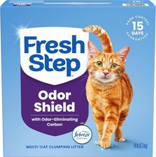 Fresh Step Odor Shield Multi Cat Clumping Cat Litter with Febreze Freshness, Low