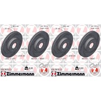 2X Zimmermann Black Z Bremsscheiben 320Mm Geschlitzt InnenbelÜFtet Vorne Passend
