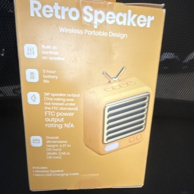 Gems Retro Speaker Wireless Portable Built-in Controls Yellow Mini 3W