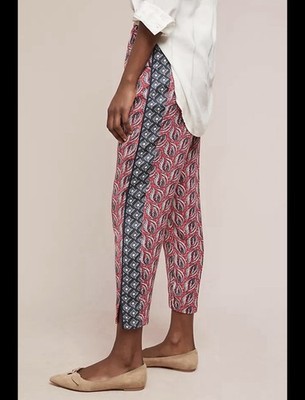 Ett:Twa Anthropologie Cardiff Boho Paisley Pull On Pants Stripe Sz S