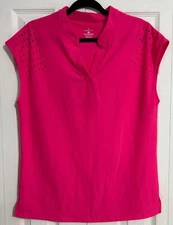 Soothfeel Top Women’s s XL Top Hot Pink Nylon Blend Dolman Sleeve Vented Active
