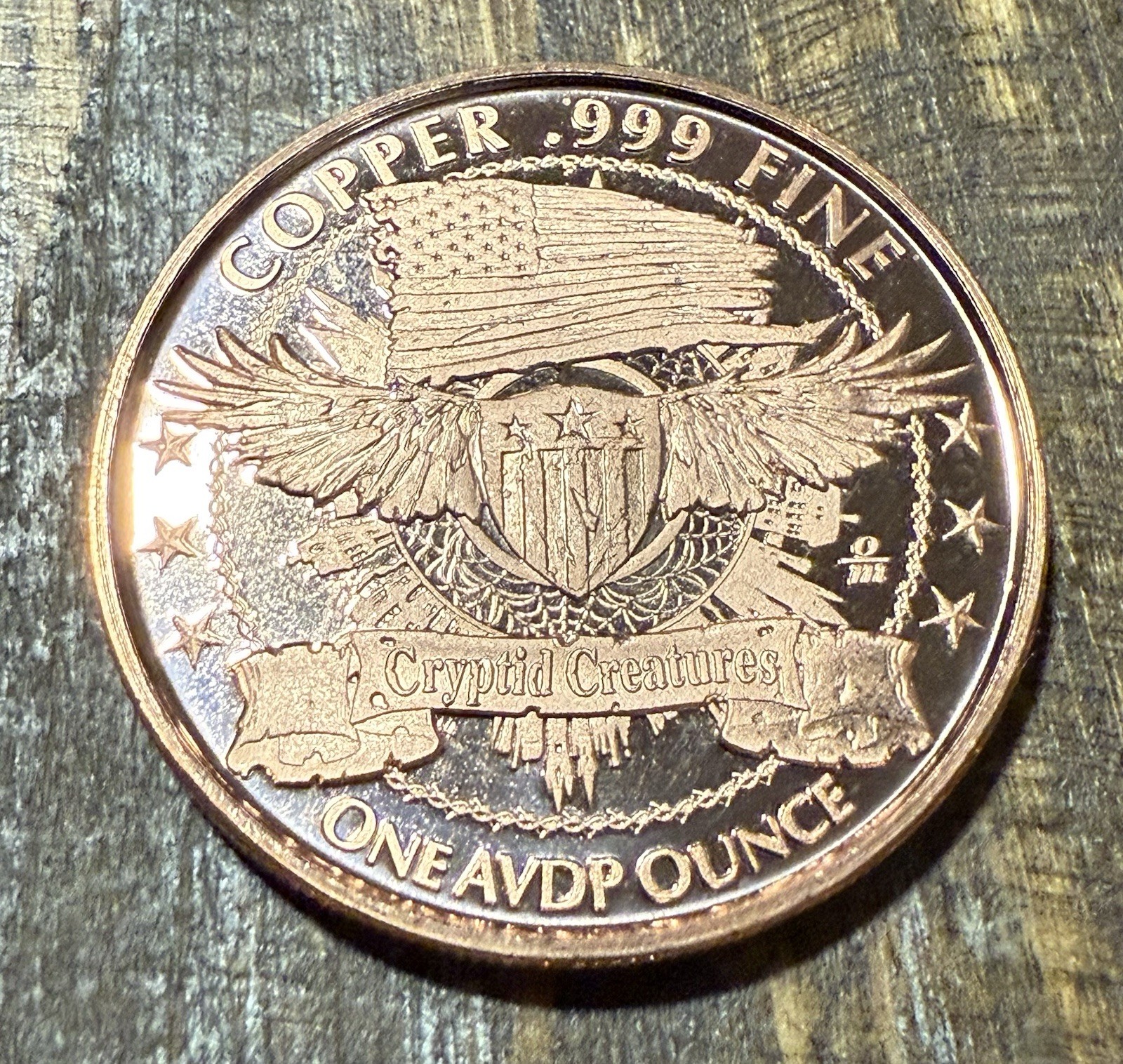 The Jersey Devil Cryptid Creatures 1 Oz .999 Copper Round Coin