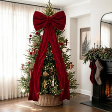 Christmas Decorations - 8 Ft Giant Red Bow for Christmas Tree