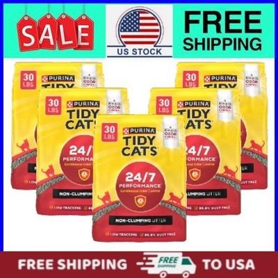 (5pack) Purina Tidy Cats Non-Clumping Litter, 24/7 Performance Odor Control 30lb