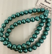 Darice Teal Glass Pearl Beads 6mm 12  Strand