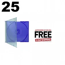 25 SLIM PURPLE Color CD Jewel Cases **1-3 DAYS
