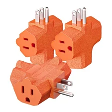 - 3-Outlet Grounding Adapter, [UL Listed] Plug Extender, Heavy-Duty Grounded ...