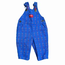 Vtg 90s Oshkosh B gosh Vestbak Ocean All over Print Overalls USA Made Sz 3/6 M