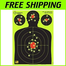 Heavy Duty Silhouette Splatter Target - Visible Bullet Holes