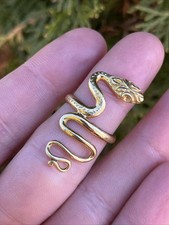 Vintage 18k Yellow Gold Ring Snake Serpent Design Size 7