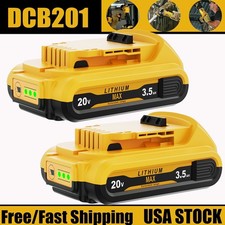 2Pack For DEWALT DCB201 20V 20Volt Max Lithium-Ion Compact Battery DCB203 DCB207