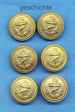 Kriegsmarine, 6 Knöpfe für den Marinerock, 2,5 cm Durchmesser, um 1936 !!!