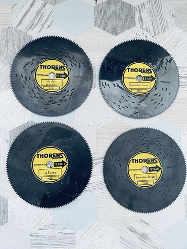 Vintage Thorens Music Box - Switzerland - Rare Design Box With 10 Music Discs - Picture 19 of 22