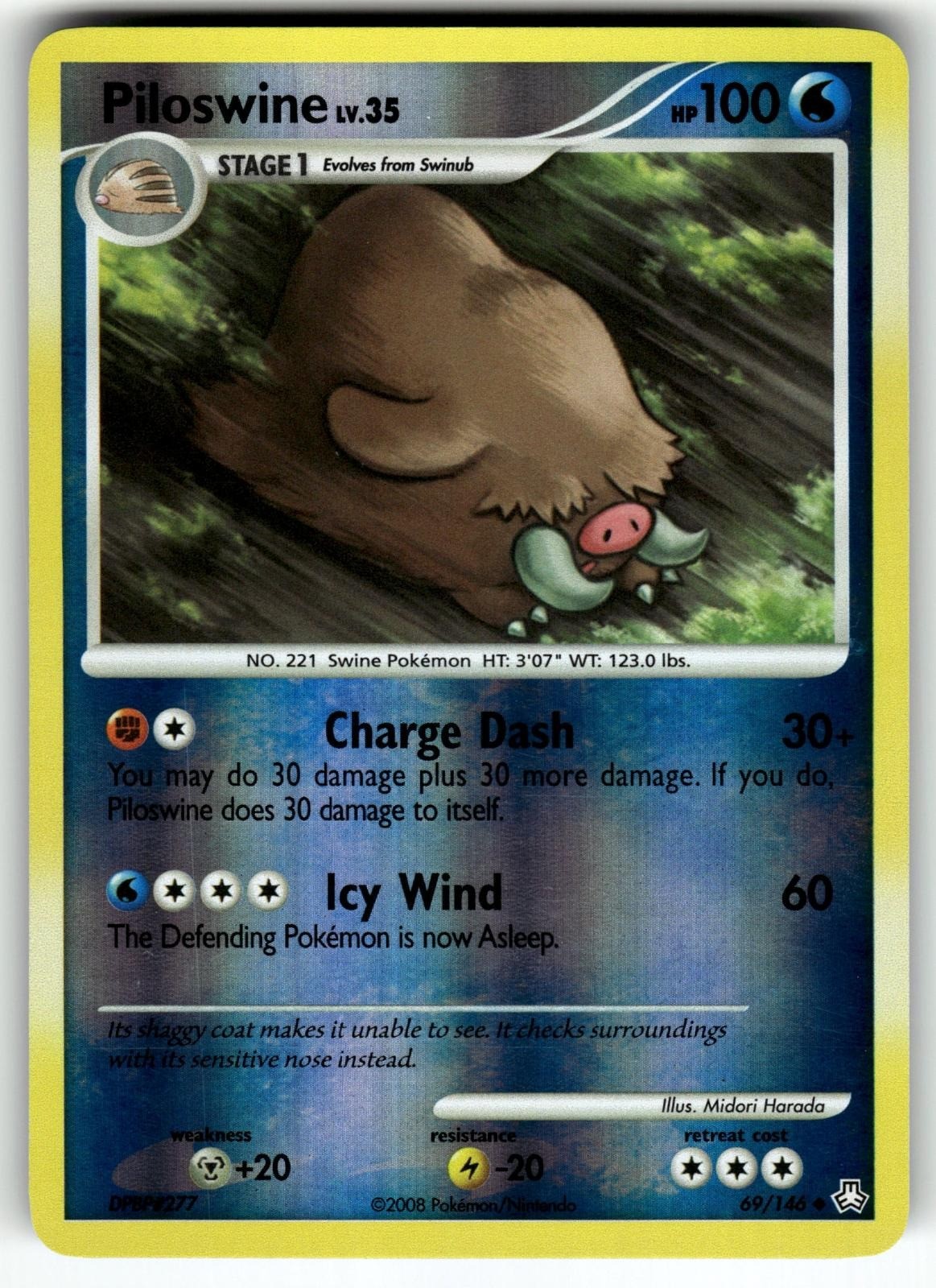 Piloswine 69/146 Uncommon Legends Awakened Pokemon Reverse Holo Lightly Played