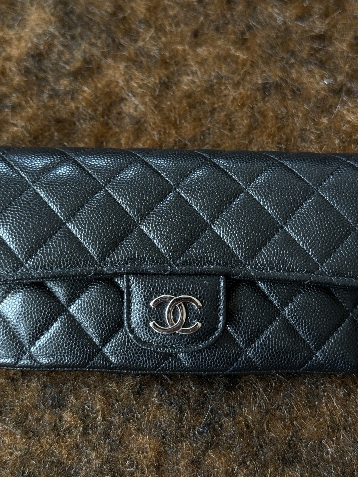 CHANEL Quilted Caviar Sunglasses Case with Chain image 7