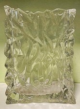 ROSENTHAL STUDIO LINE TAPIO WIRKKALA CRYSTAL CRINKLE PAPER BAG VASE 8.5" w/LABEL