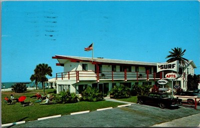 1973 The Surf Apartment Motel Belleair Beach FL Vintage Postcard