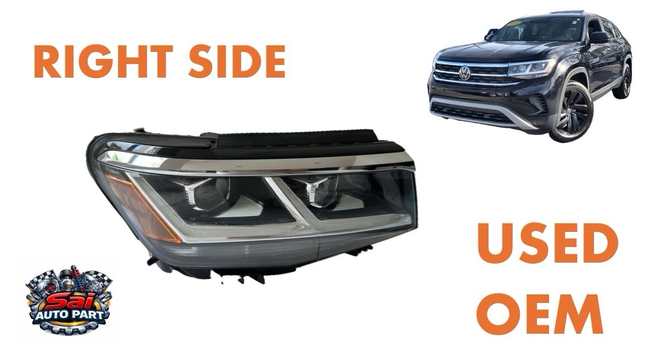 ✅2020 2021 2022 2023 Volkswagen Atlas OEM Headlight Passenger Side DRL Defective