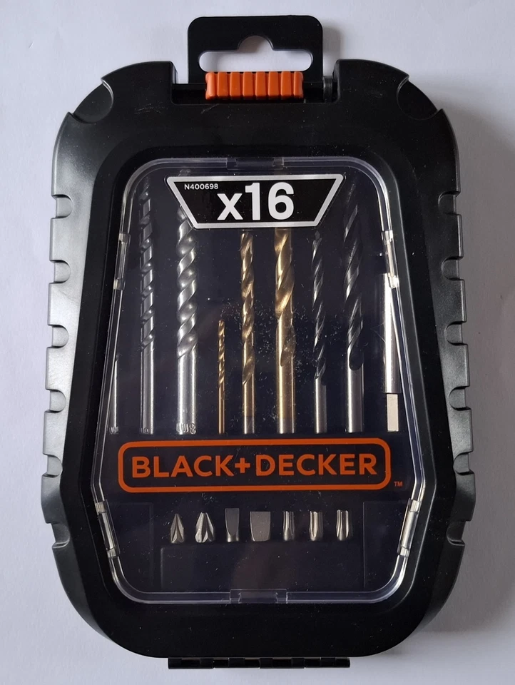 Coffret 16 pièces Forets Titane et embouts de vissage Black & Decker A7186 - Photo 2/3