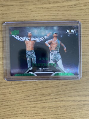 AEW Upper Deck 2023 ''GREEN PYRO'' parallel - The Gunns Tag Team - Rare! SP 197/349