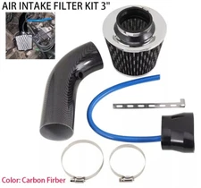 3" Car Cold Air Intake Filter Induction Kit Pipe Aluminum Power Flow Hose System