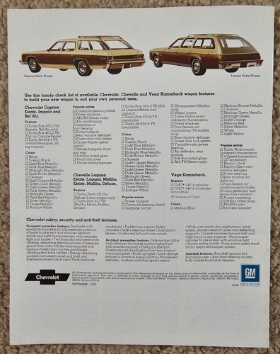 1973 Chevrolet Wagons Sales Brochure - Chevelle, Vega, Blazer, Suburban      H - Bild 8 von 8