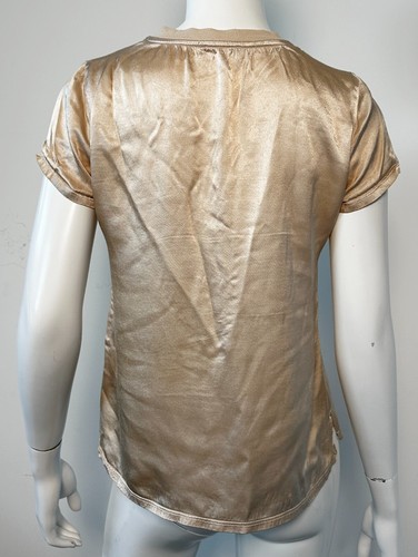 Nation ltd Shorts Satin V-Neck Te Kurzarm Beige Champagner Gr. XS - Bild 2 von 4
