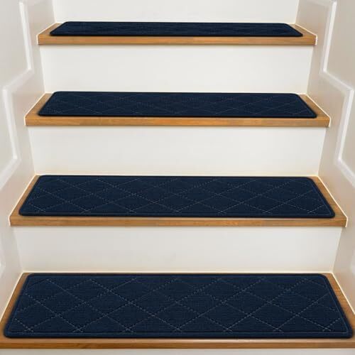 Stair Treads for Wooden Steps Indoor, 7 Pack 8" X 30" Non Slip Carpet Stair