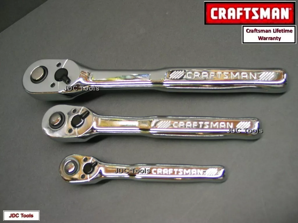 CRAFTSMAN 3pc 1 4 3 8 1 2 dr 72 Tooth Ratchet set