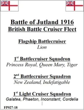 1/3000 Battle of Jutland 1916, British Battle Cruiser Fleet. New