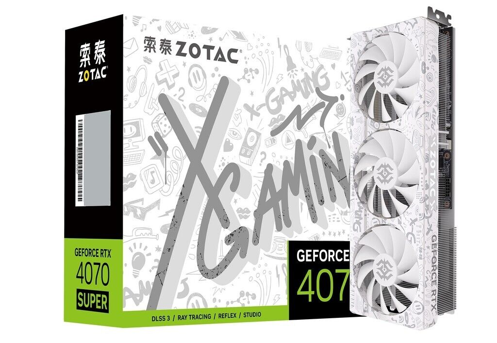ZOTAC GeForce RTX 4070 SUPER-12GB X-GAMING OC White GDDR6X ZOTAC GeForce RTX 4070 SUPER-12GB X-GAMING OC White GDDR6X