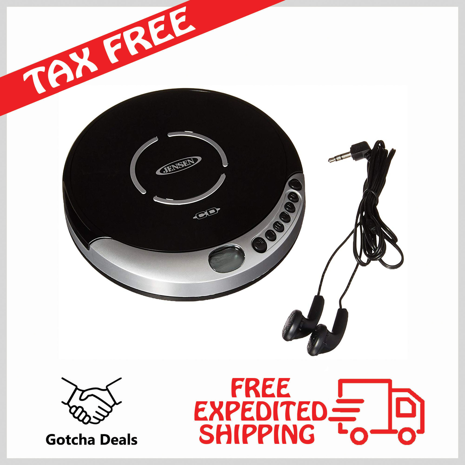 Details about Jensen Personal Portable CD Player BassBoost Compact 60C CD-R  RW Black