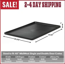 48 Inch Dog Crate Replacement Pan Shoes Liner Tray Leak Proof Floor Cage Kennel